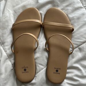 Shade & Shore Beige Strappy Sandals